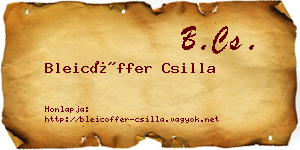 Bleicöffer Csilla névjegykártya