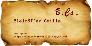 Bleicöffer Csilla névjegykártya